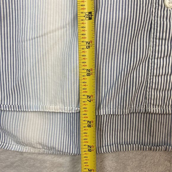 Michael Kors Men's Adult Sz L Button Shirt Long Sleeve Striped Blue/Wht Striped - Picture 5 of 8